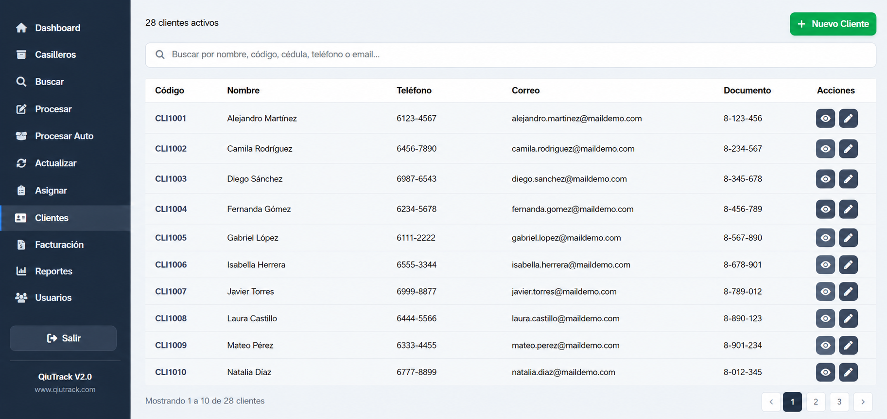 Clientes QiuTrack